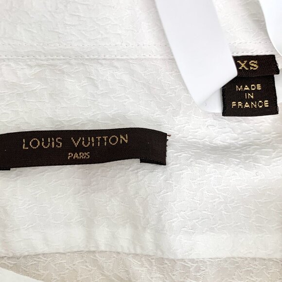 Louis Vuitton White Textured Long Sleeve Button-Up Shirt XS Made In France - Picture 5 of 7